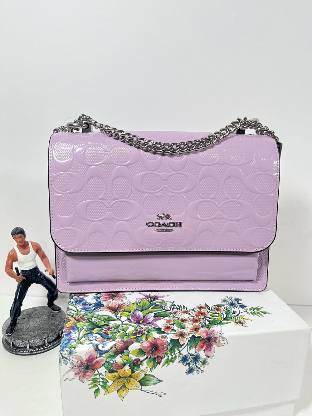 NWT Coach Klare Crossbody Bag In Signature Leather CDA97 Silver/light violet
